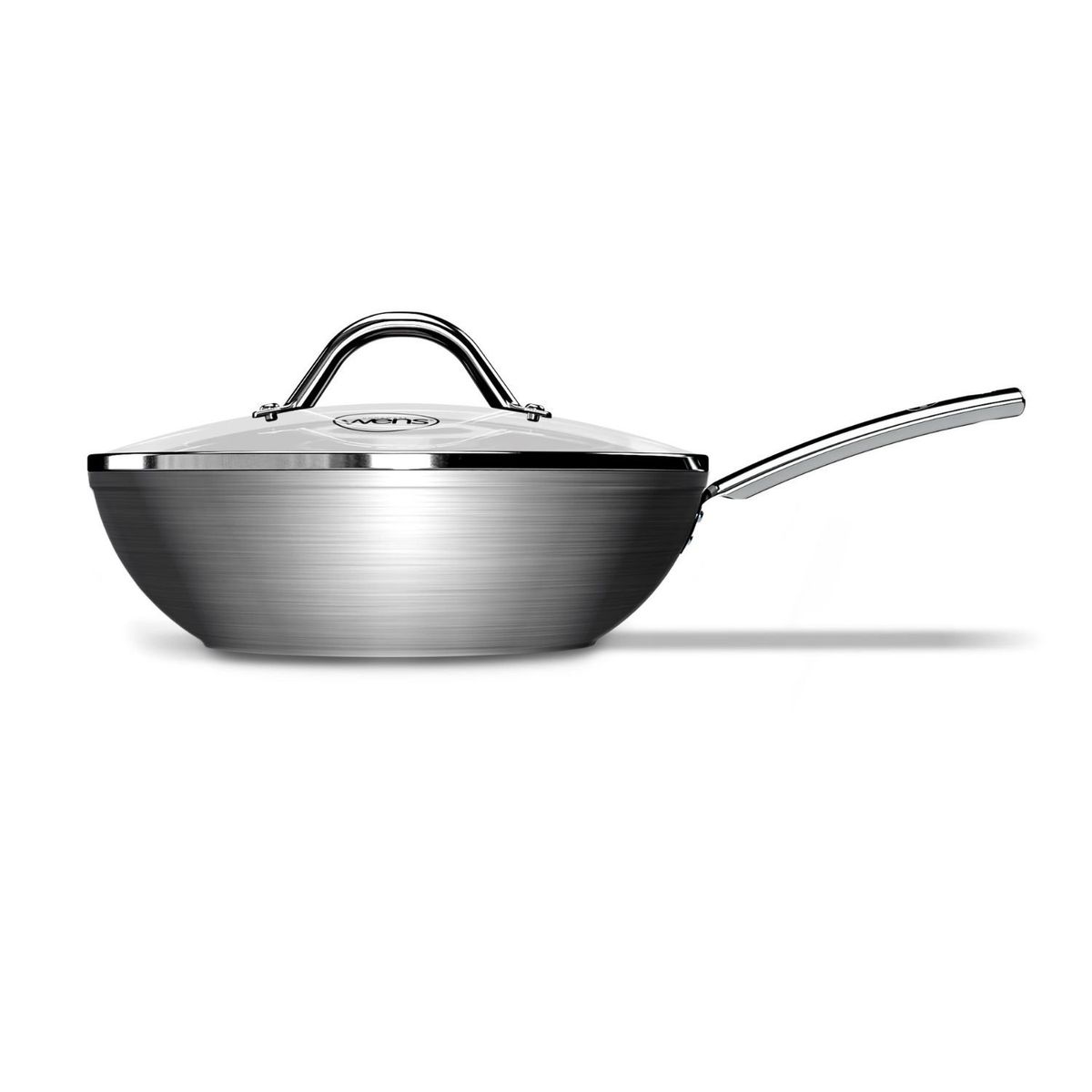 WENS - Wok Wens Hard Anodized 28cm Acero Inoxidable Tapa de Vidrio