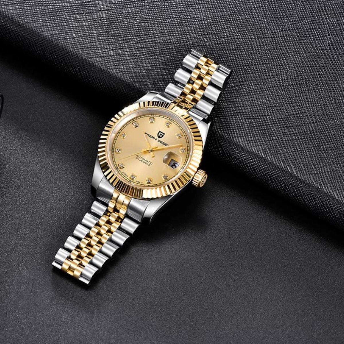 PAGANI - Reloj Hombre PAGANI DATEJUST GOLD Automático Cristal de Zafiro