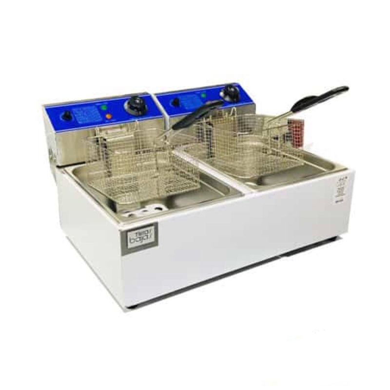NACIONAL - Freidora electrica doble tacho acero inox