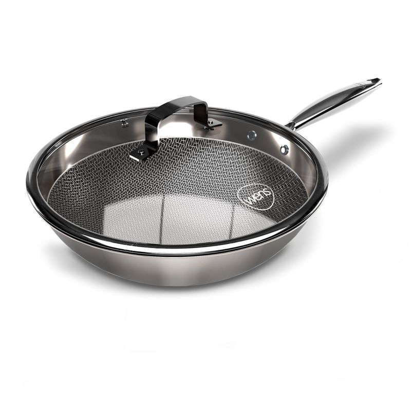 WENS - Wok Wens Honeycomb 28cm Acero Inoxidable Tapa de Vidrio.