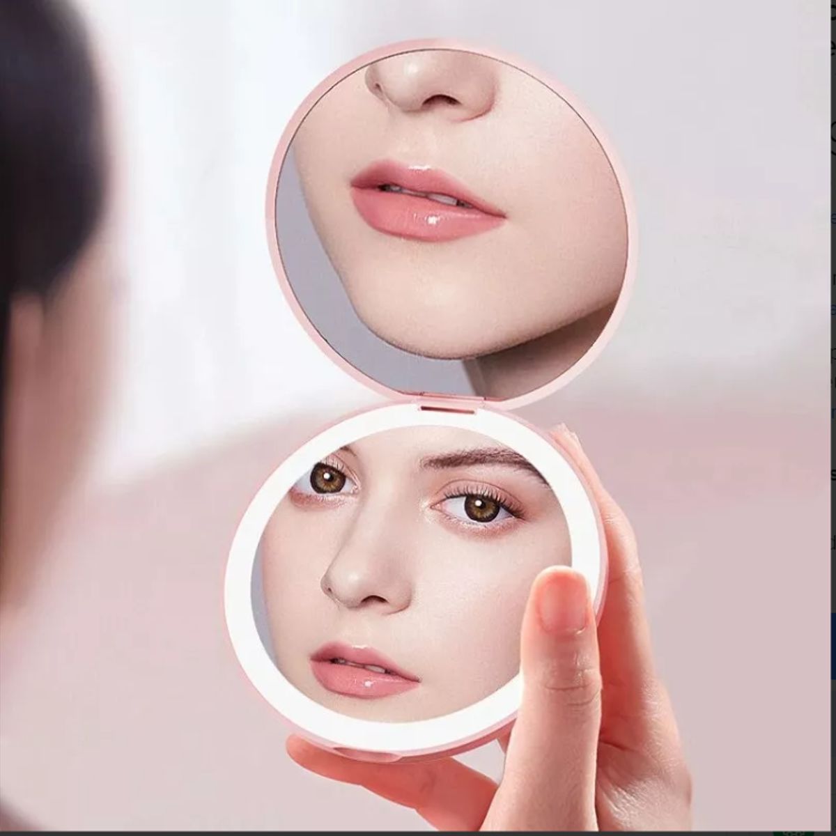 GENERICO - Espejo De Maquillaje Portátil Con Luz Led Recargable