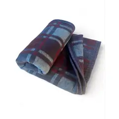 RANCO - Frazada Térmica Escocesa AZUL 2,0 plazas 450g/m2 - Textil