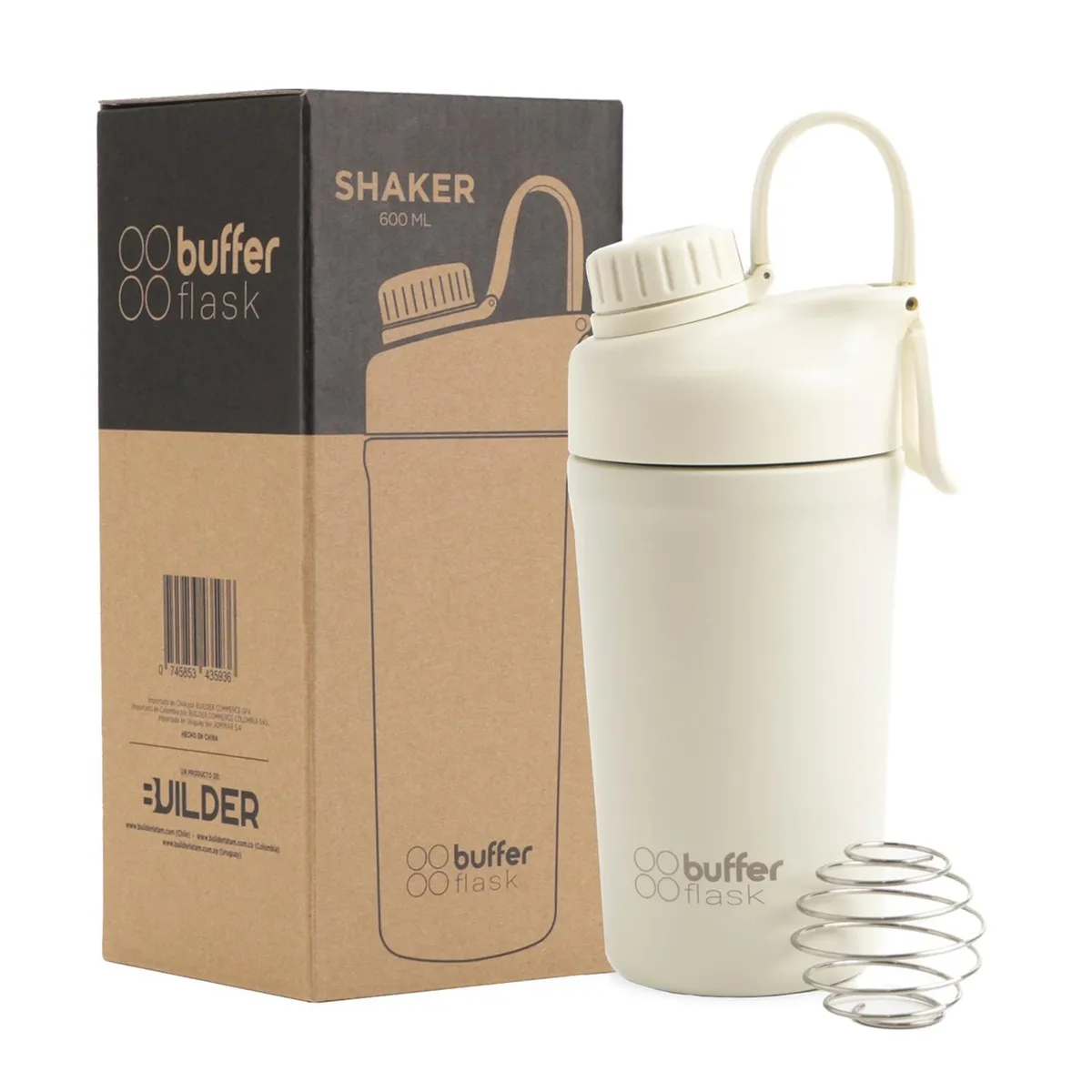 BUFFER FLASK - Shaker Proteina Agua Buffer Gym Acero Inoxidable 600ml Mixer
