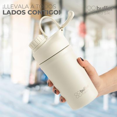 Imagen 2 del producto Shaker Proteina Agua Buffer Gym Acero Inoxidable 600ml Mixer