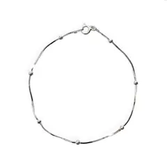 COGGIOLA - Pulsera Cola De Topo Cuadrada 7 Bolitas Plata Fina 925