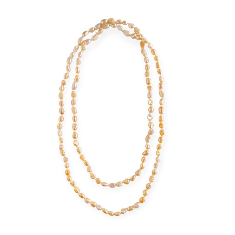 ANDREA COGGIOLA JOYAS - Collar Perlas De Río Magan Rosadas 120cm