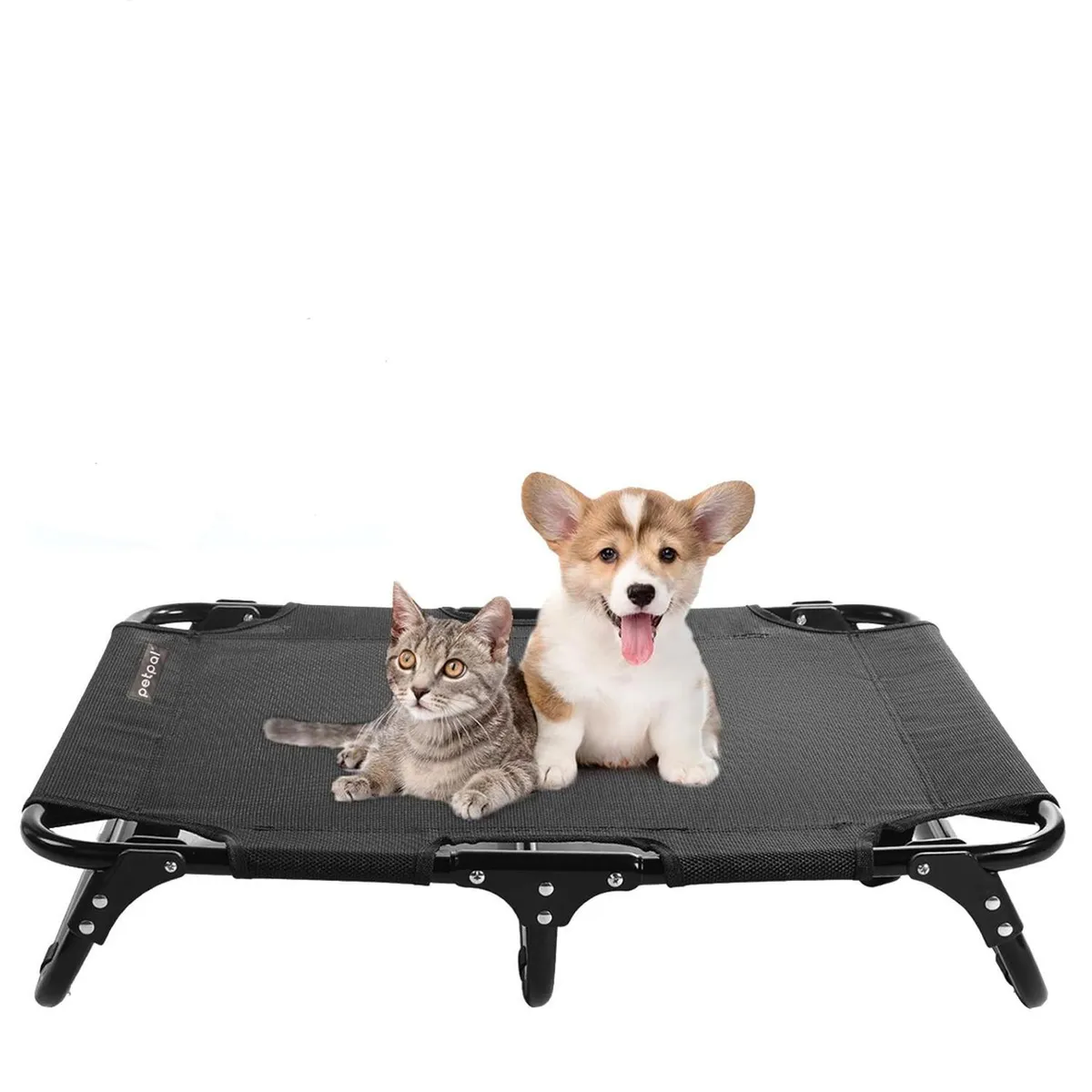 PETPAL - Cama Perro Gato Plegable Altura Elevada Petpal - Negro - S