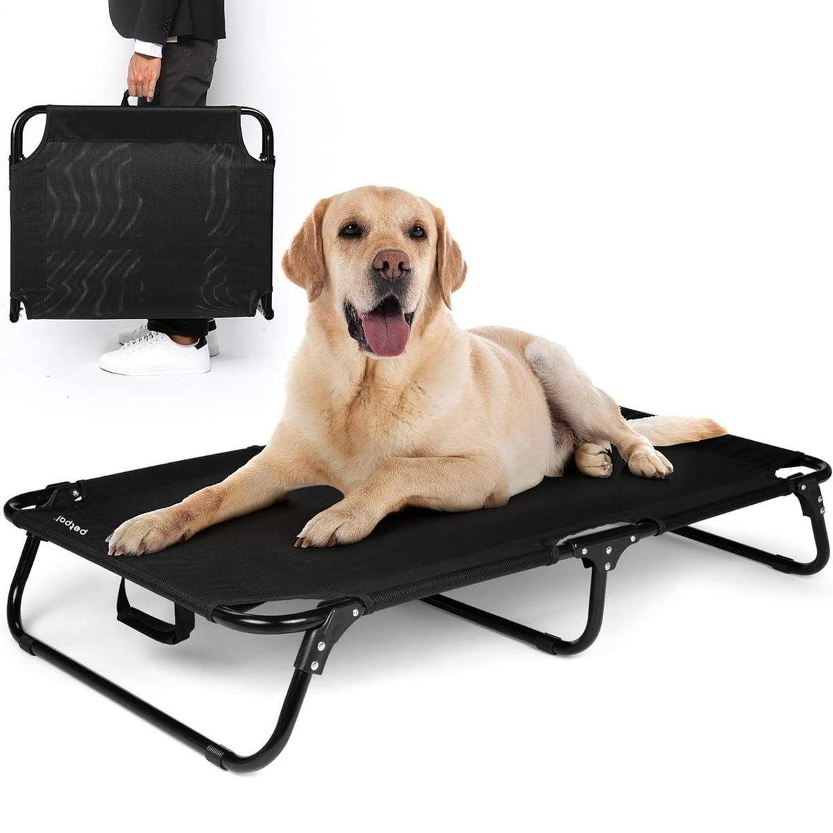 PETPAL - Cama Perro Gato Plegable Altura Elevada Petpal - Negro - L