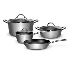 WENS - Bateria Cocina Hard Anodized 7 Piezas Aluminio Forjado