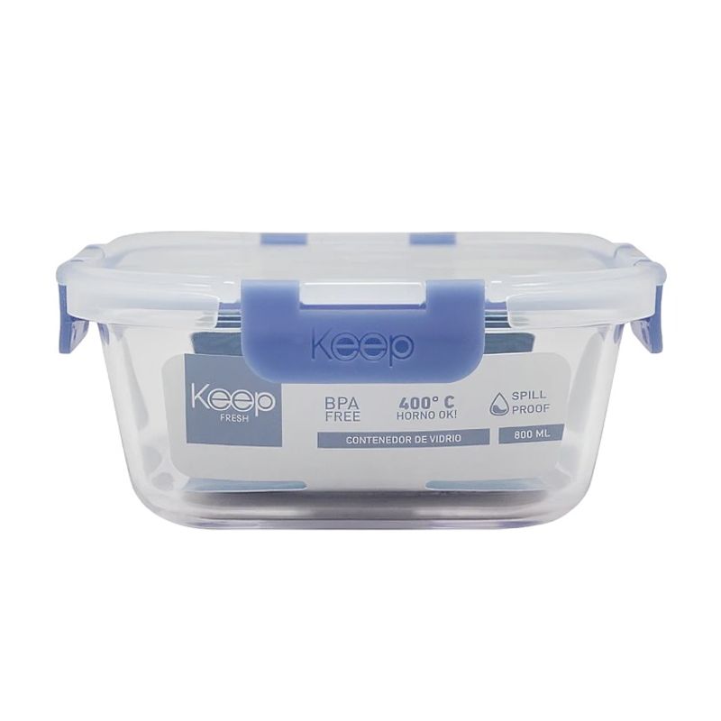 KEEP - HERMETICO CUADRADO 800ML GLASS KEEP MORADO