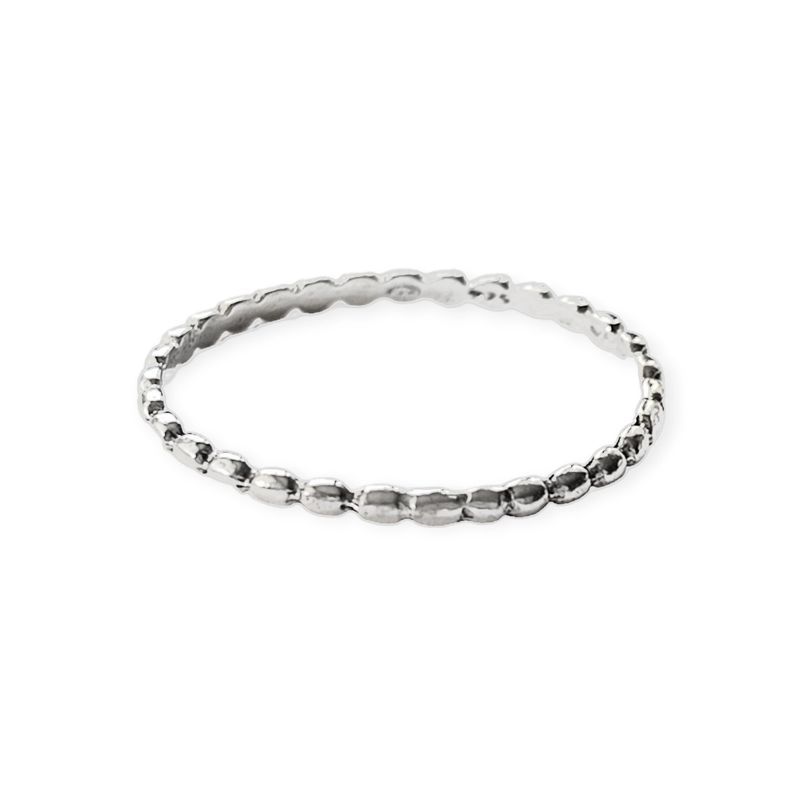 ANDREA COGGIOLA JOYAS - Anillo Argolla Fina Bolitas Plata Fina 925
