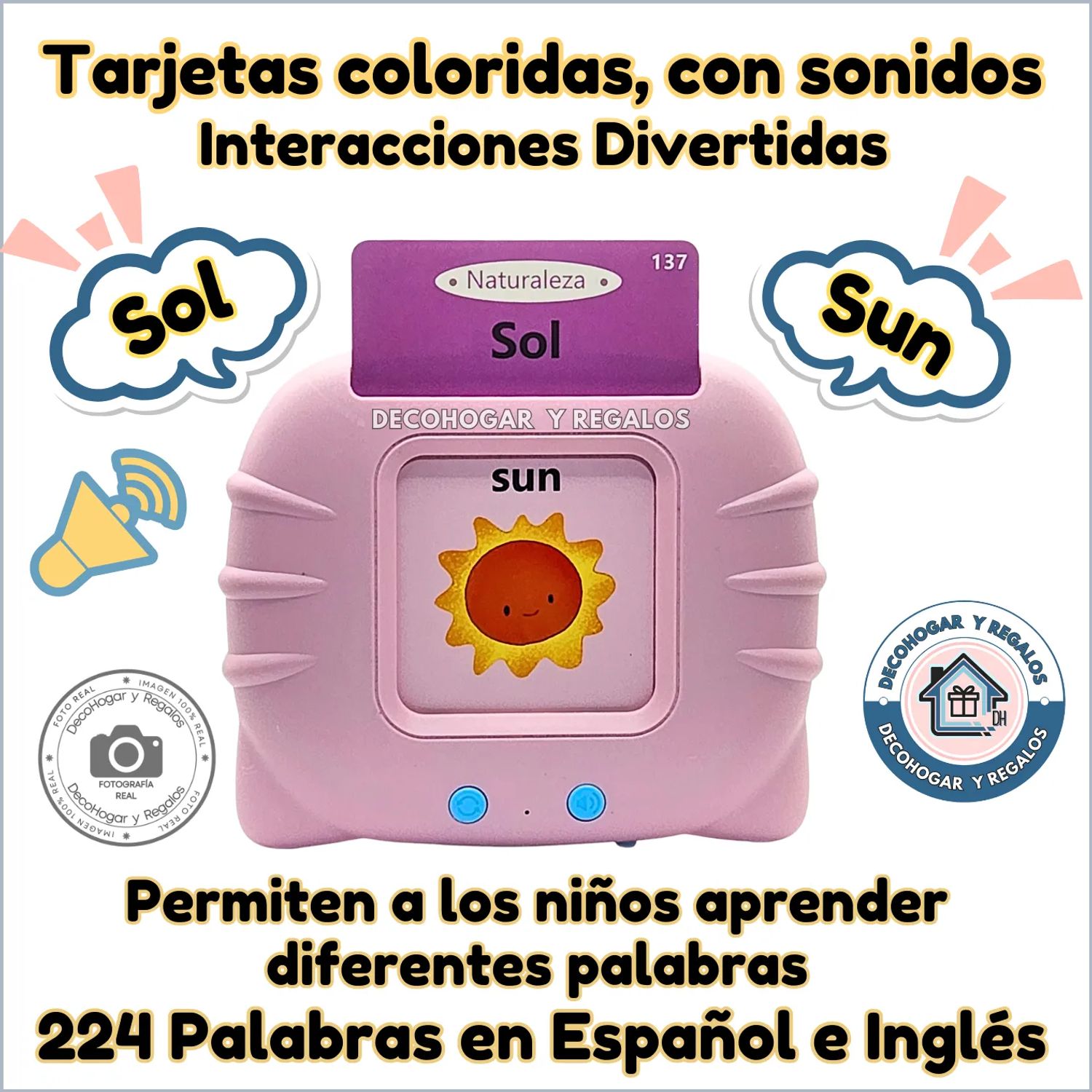 Juguetes Educativos 2 Años Tarjetas Parlantes Montessori Francés - 510 Palabras Para Niños 2-6 Años - Juguete Educativo Bilingüe Juegos Educativos Niños 2 Años
