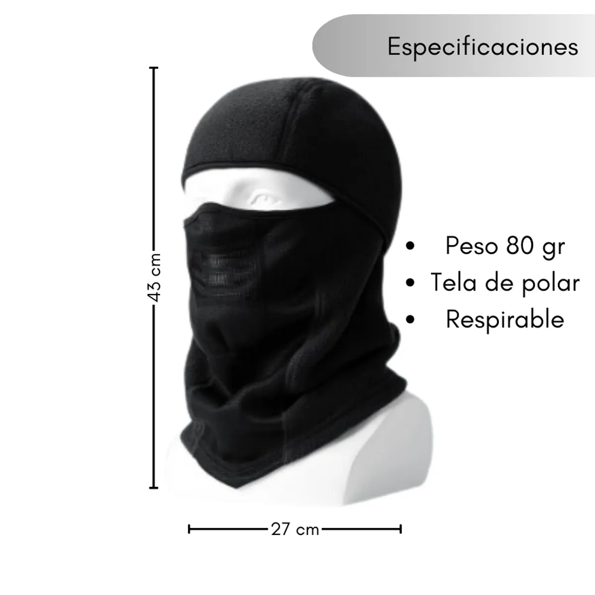 GENERICO - Pasamontañas Balaclava Coipa Polar Invierno Nieve Moto Bici