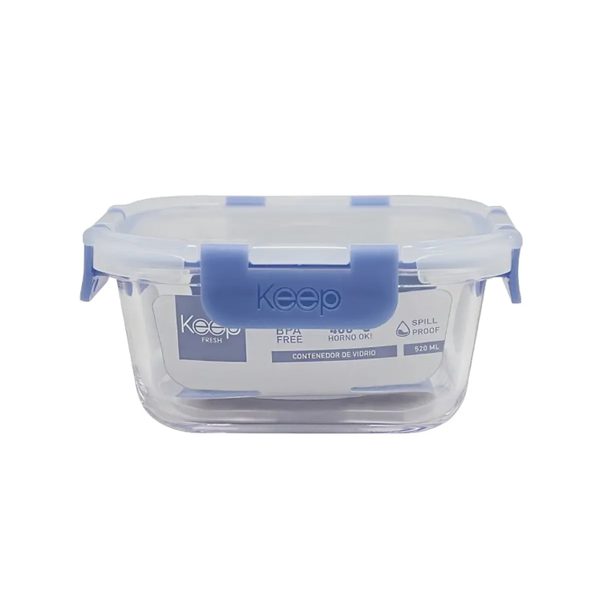 KEEP - HERMETICO CUADRADO 520ML GLASS KEEP MORADO