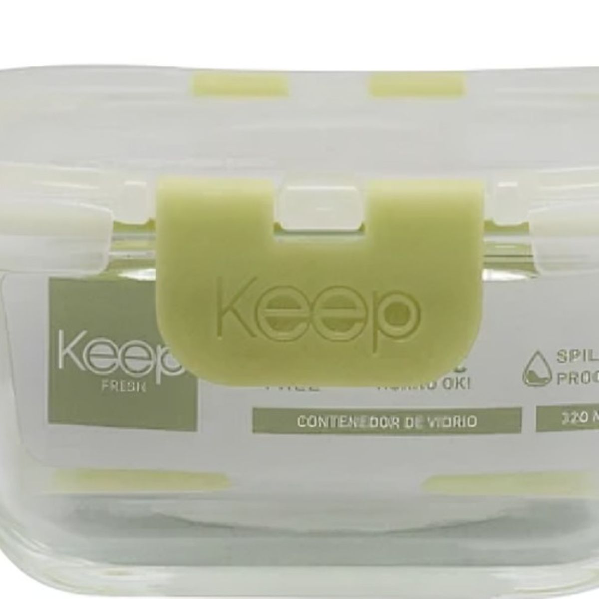 KEEP - HERMETICO CUADRADO 320ML GLASS KEEP VERDE