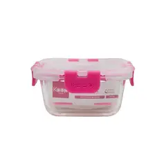 KEEP - HERMETICO CUADRADO 320ML GLASS FUCSIA