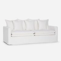 Sofá Gabon 3 Cuerpos Tela Marfil