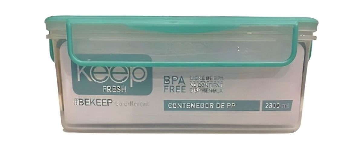 HERMETICO PP 2300 ML RECTANGULAR VERDE