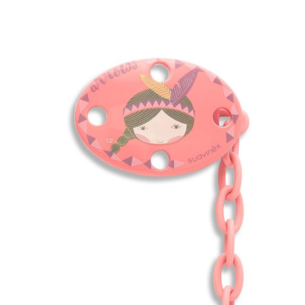 SUAVINEX - BROCHE PINZA OVALADO INDIO ROSADO