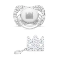SUAVINEX - CHUPETE CORONA BLANCO 6-18M + BROCHE BLANCO
