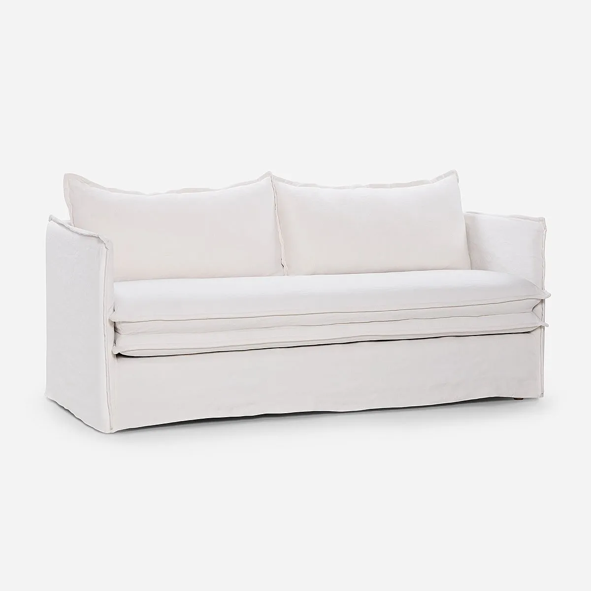 ROSEN - Sofá Rosen Rona 2 Cuerpos Tela Blanco Crudo