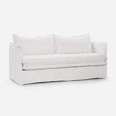 ROSEN - Sofá Rona 2 Cuerpos Tela Blanco Crudo