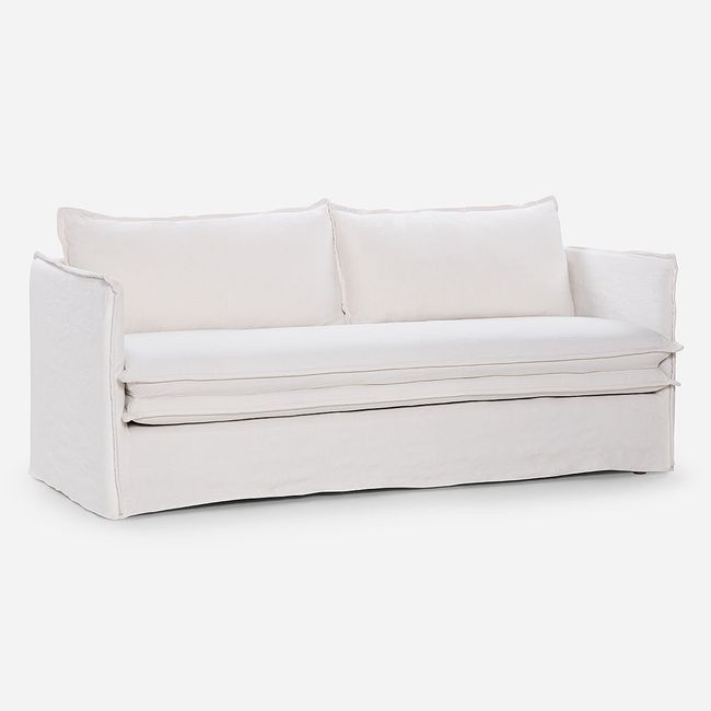 ROSEN - Sofá Rosen Rona 3 Cuerpos Tela Blanco Crudo