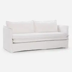 ROSEN - Sofá Rona 3 Cuerpos Tela Blanco Crudo