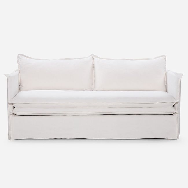 ROSEN - Sofá Rosen Rona 3 Cuerpos Tela Blanco Crudo