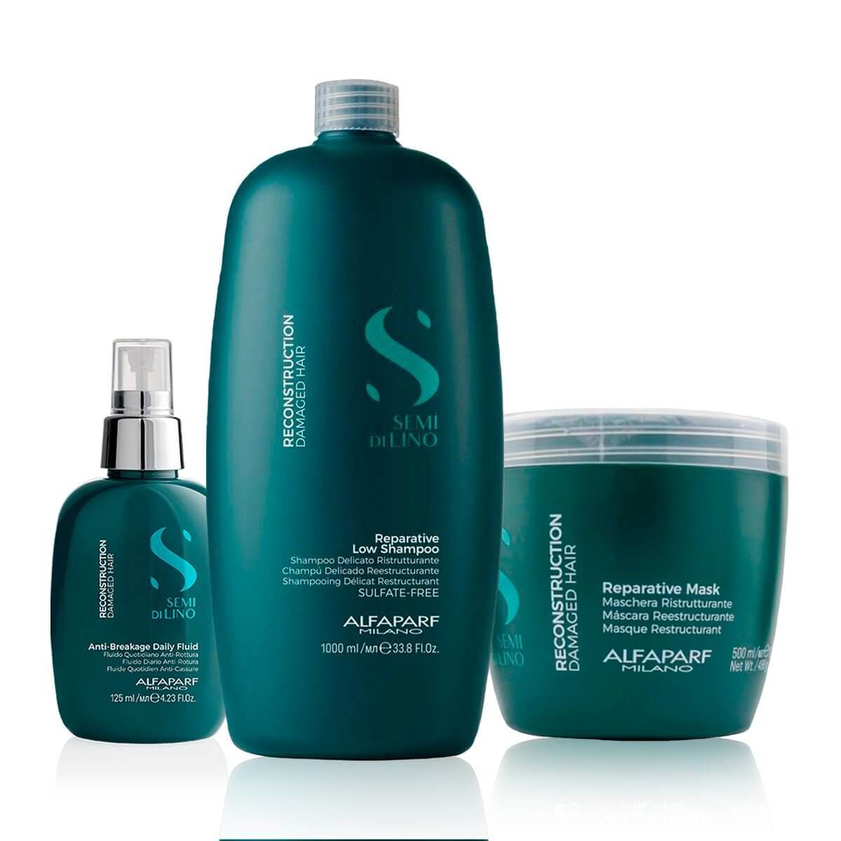 ALFAPARF MILANO - ALFAPARF Kit XL Shampoo+  Mascarilla+  Fluido Reconstrucción