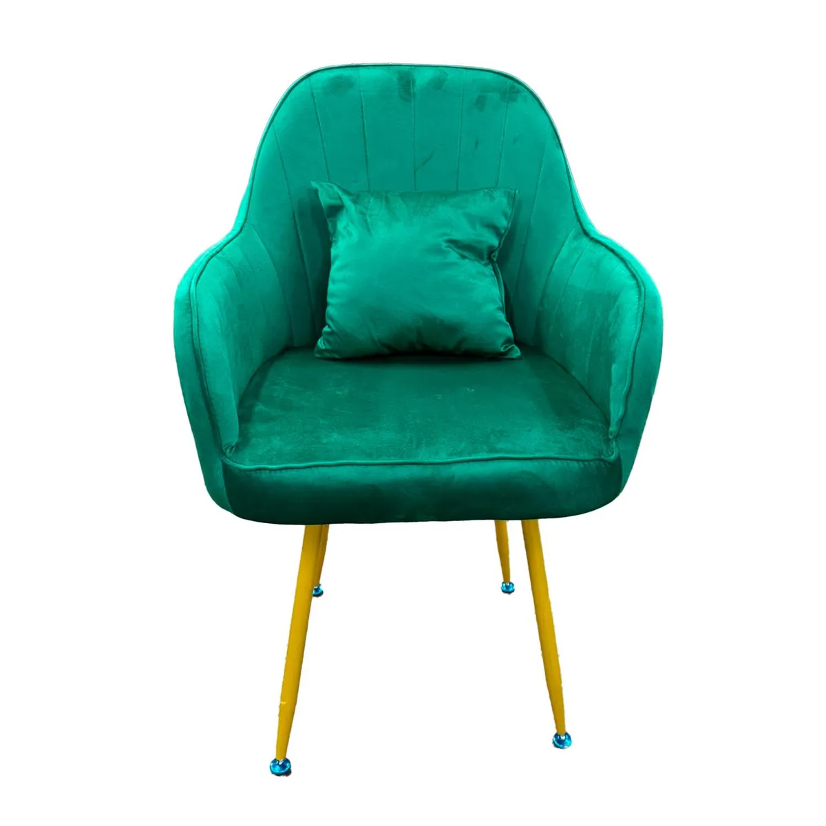 GLOBAL LATIN GROUP - Butaca Poltrona Sofí de Terciopelo Con Patas de Metal