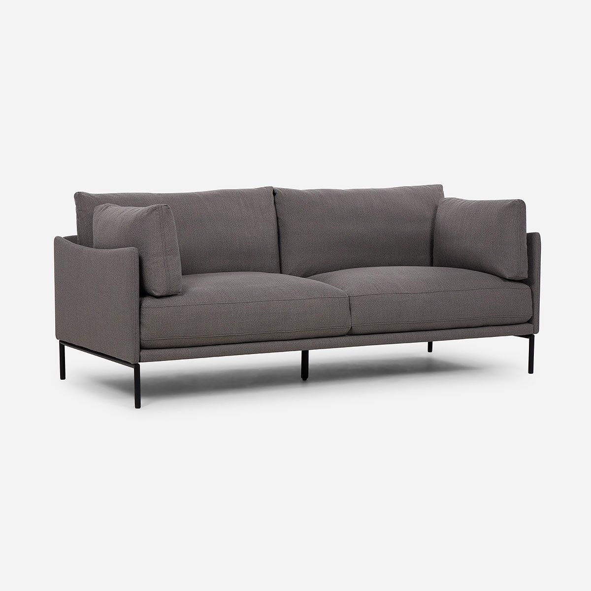 ROSEN - Sofá Rosen Thamova 3 Cuerpos Tela Gris Oscuro