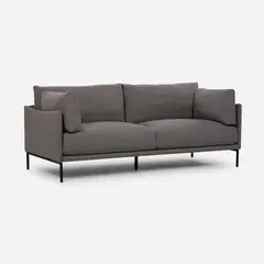 ROSEN - Sofá Thamova 3 Cuerpos Tela Gris Oscuro