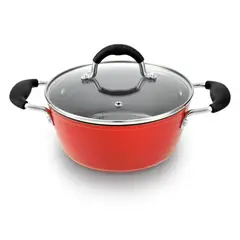 BOHLIER - Cacerola Modelo Venus 28cm Aluminio Tapa Vidrio Olla