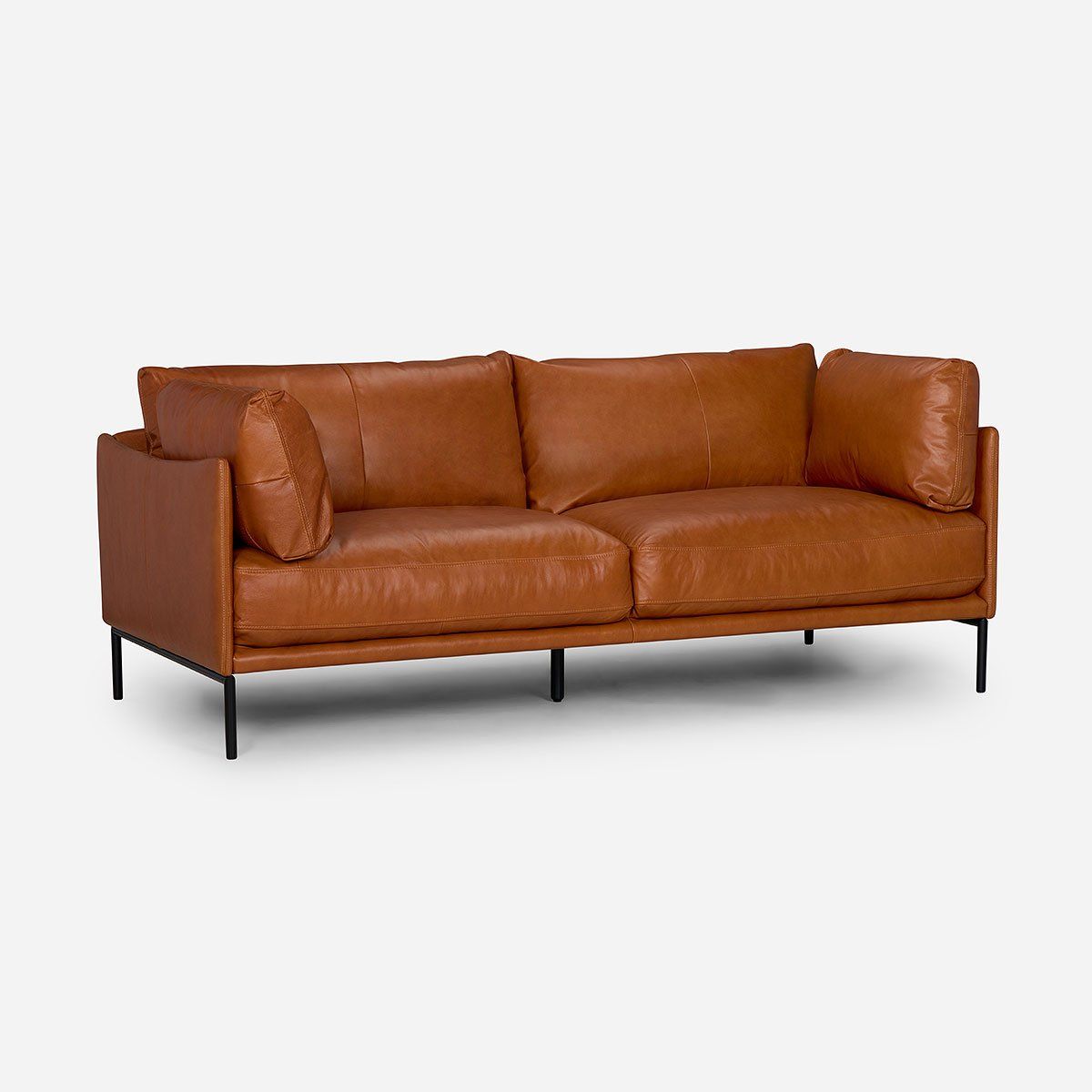 ROSEN - Sofá Rosen Thamova 3 Cuerpos Cuero Zapallo