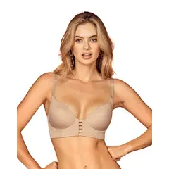 LEONISA - Sostén triangular de realce alto y buen cubrimiento Memory Bustier 091010 Beige