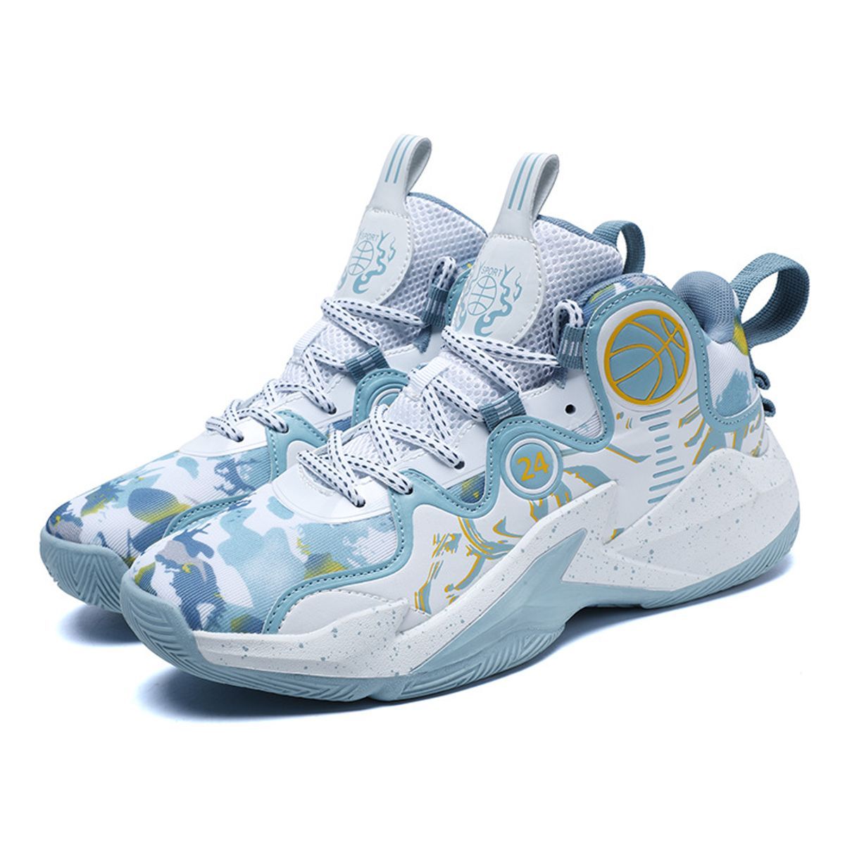 DANWEILE - Zapatos De Baloncesto Juveniles Transpirables De Malla De Moda - azul