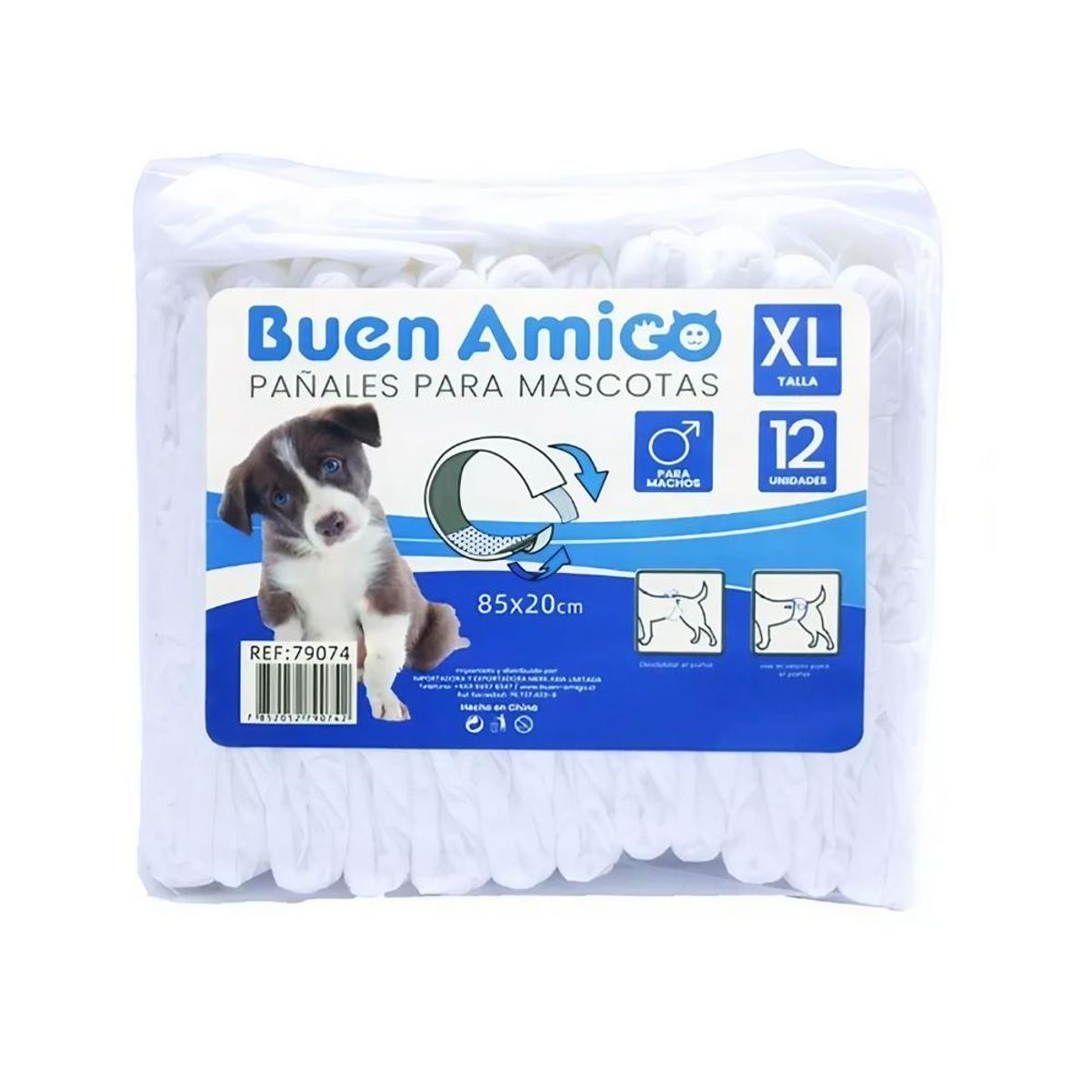 GENERICO - 12 Pañales Para Perro Macho Xl