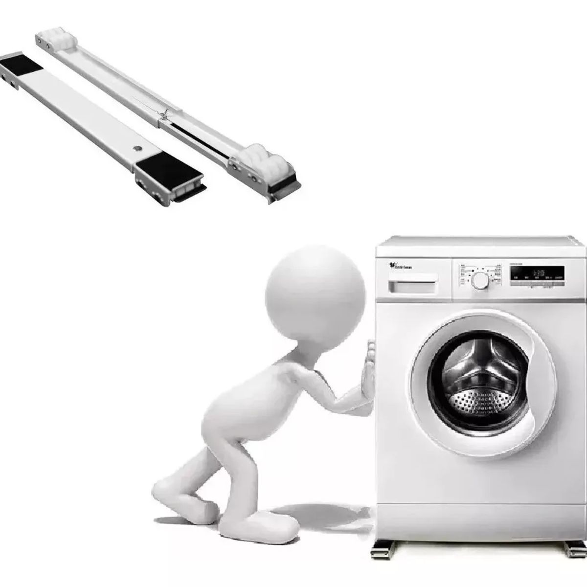 GENERICO - Soporte Base Ajustable Para Mover Lavadora Nevera Con Ruedas