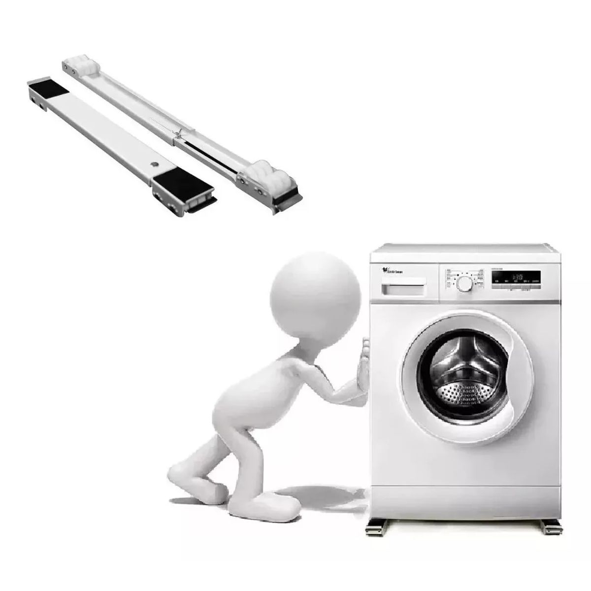 GENERICO - Soporte Base Ajustable Para Mover Lavadora Nevera Con Ruedas