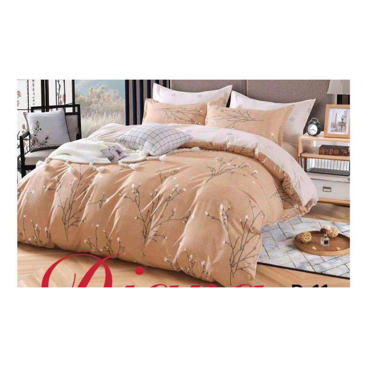 GENERICO - cubrecama 2 plaza color melon quilt verano 100% COTTON