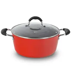 BOHLIER - Cacerola Modelo Venus 24cm Aluminio Tapa Vidrio Olla