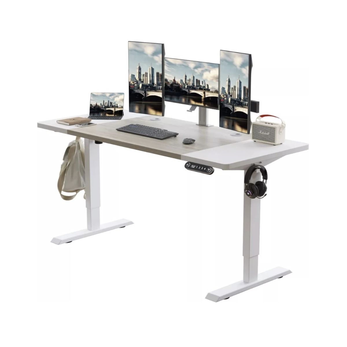 HOMER DESIGN - Escritorio Gamer Altura Ajustable Electrico 140cm X 69cm X 60cm…