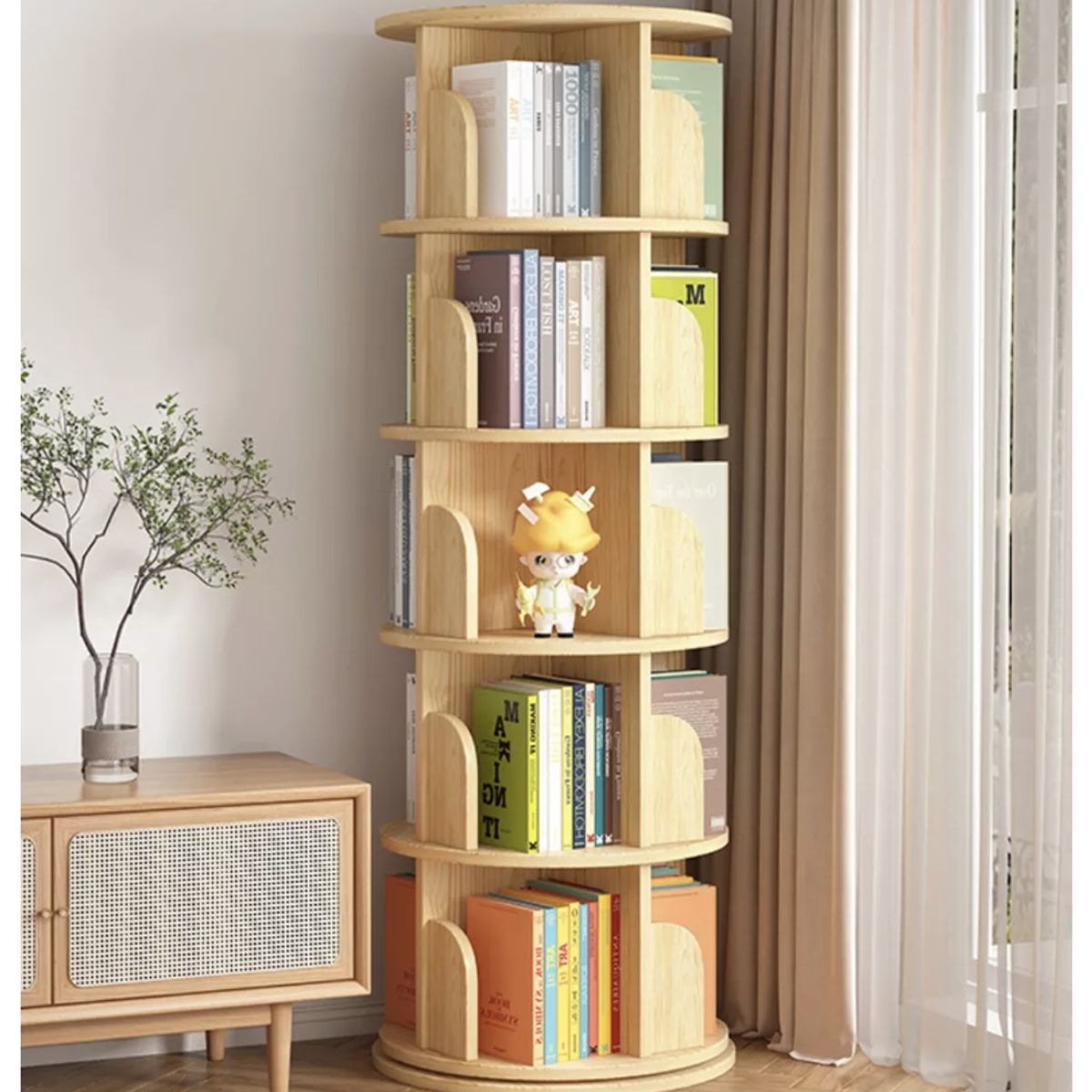 HOMER DESIGN - Biblioteca Giratoria Librero Organizador Libros Alto 160cm