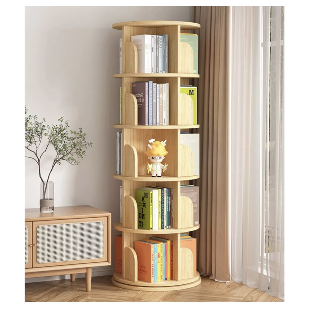 HOMER DESIGN - Biblioteca Giratoria Librero Organizador Libros Alto 160cm