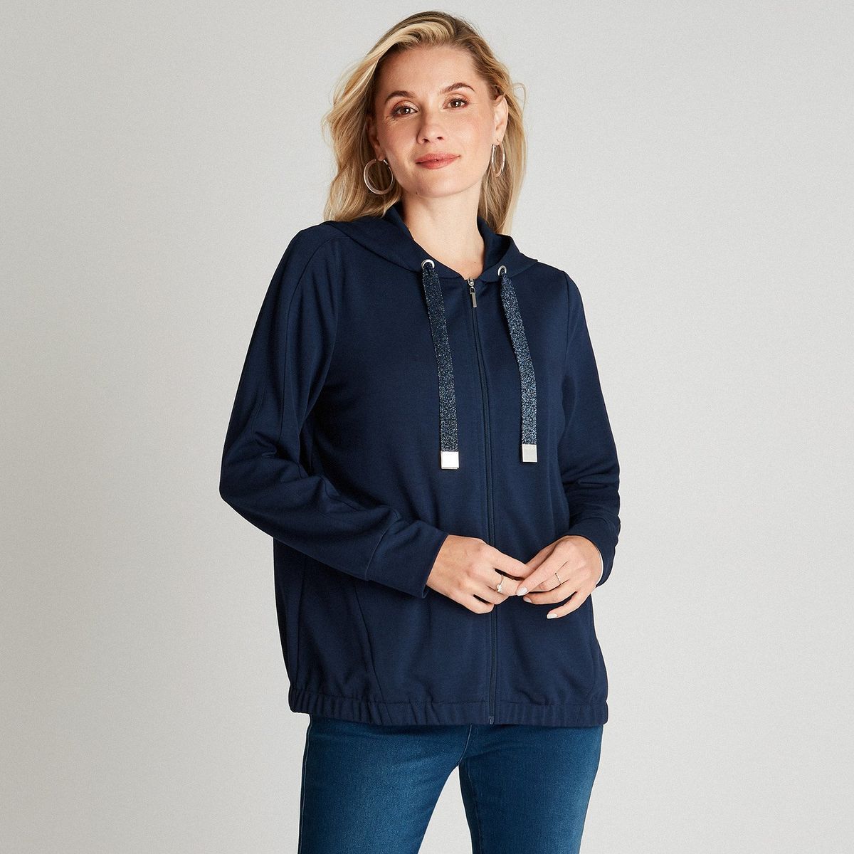 CURVI - Polerón Básico Azul Con Gorro CURVI