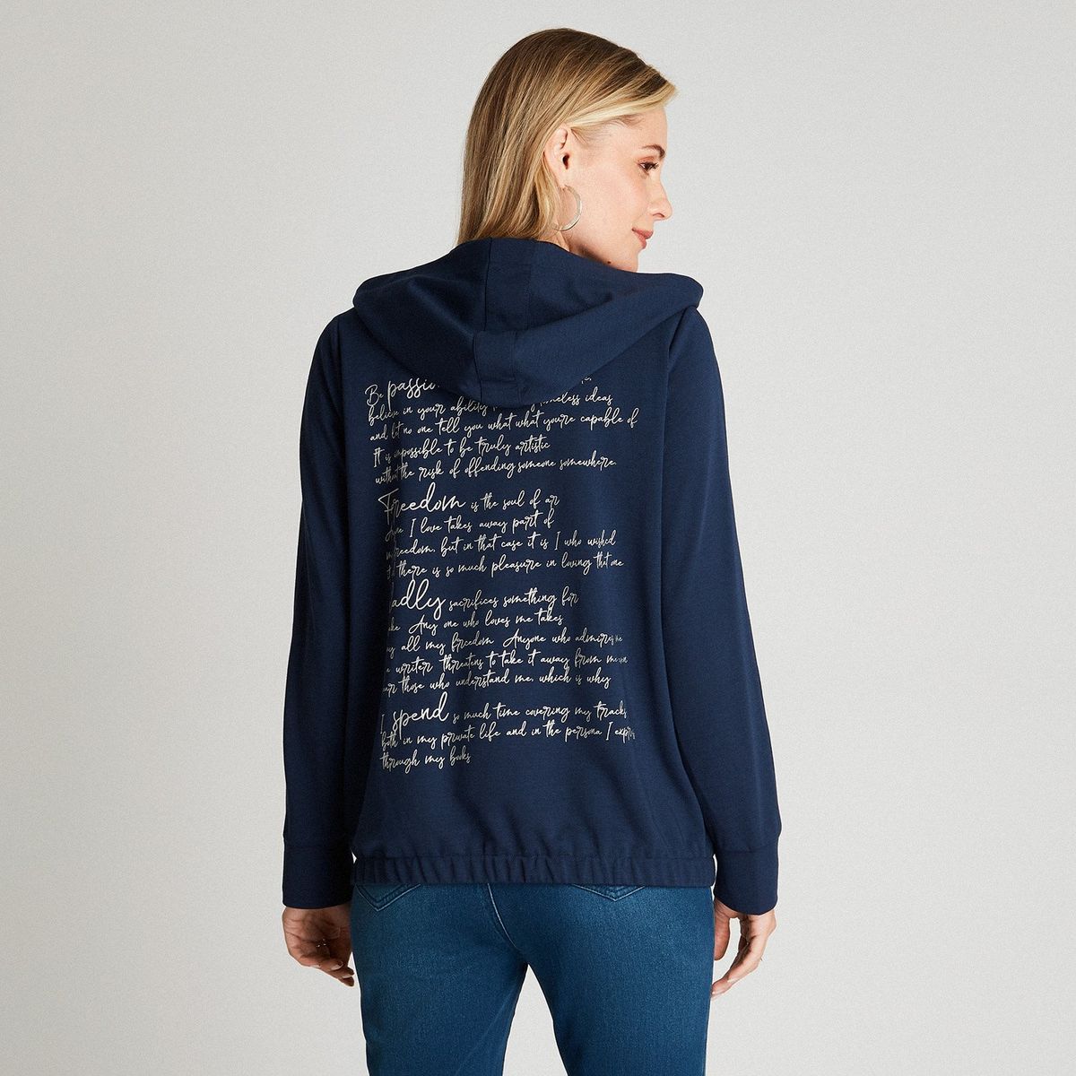 CURVI - Polerón Básico Azul Con Gorro CURVI