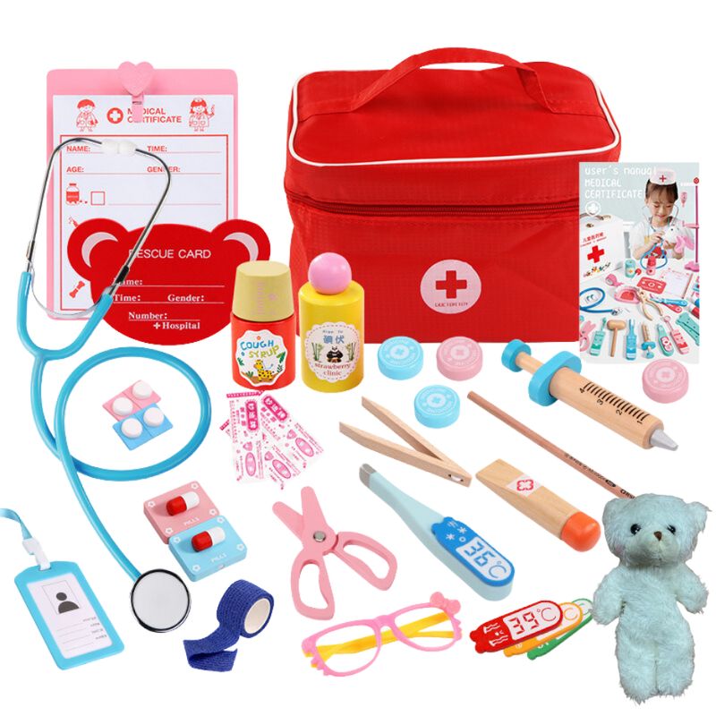 GENERICO - Set Juego De Roles Doctor Juego Madera Niños