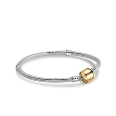 GENERICO - Pulsera Plateada para Dijes o Charm con Broche Dorado