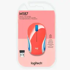 LOGITECH - MINI MOUSE INALAMBRICO M187 CORAL